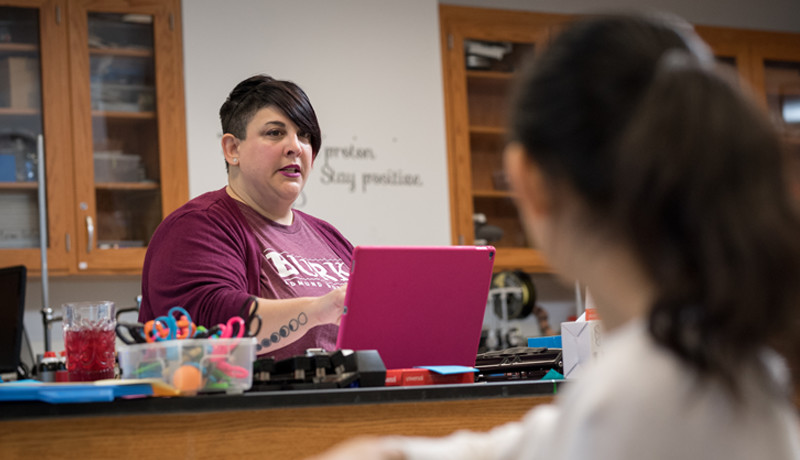 teacher with laptop