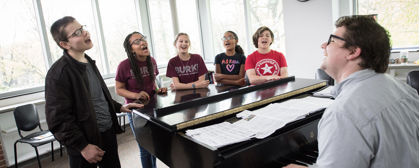 students singing