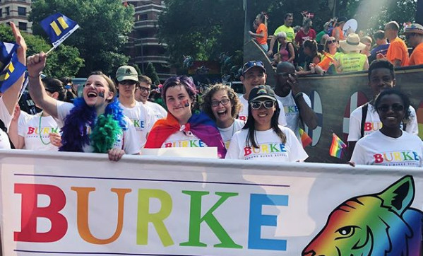 students at pride march