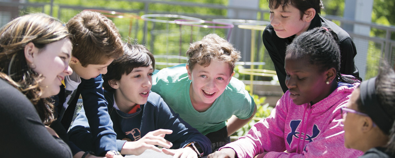 students outside